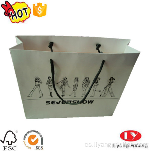 Bolsa de papel blanca personalizada con logo impreso